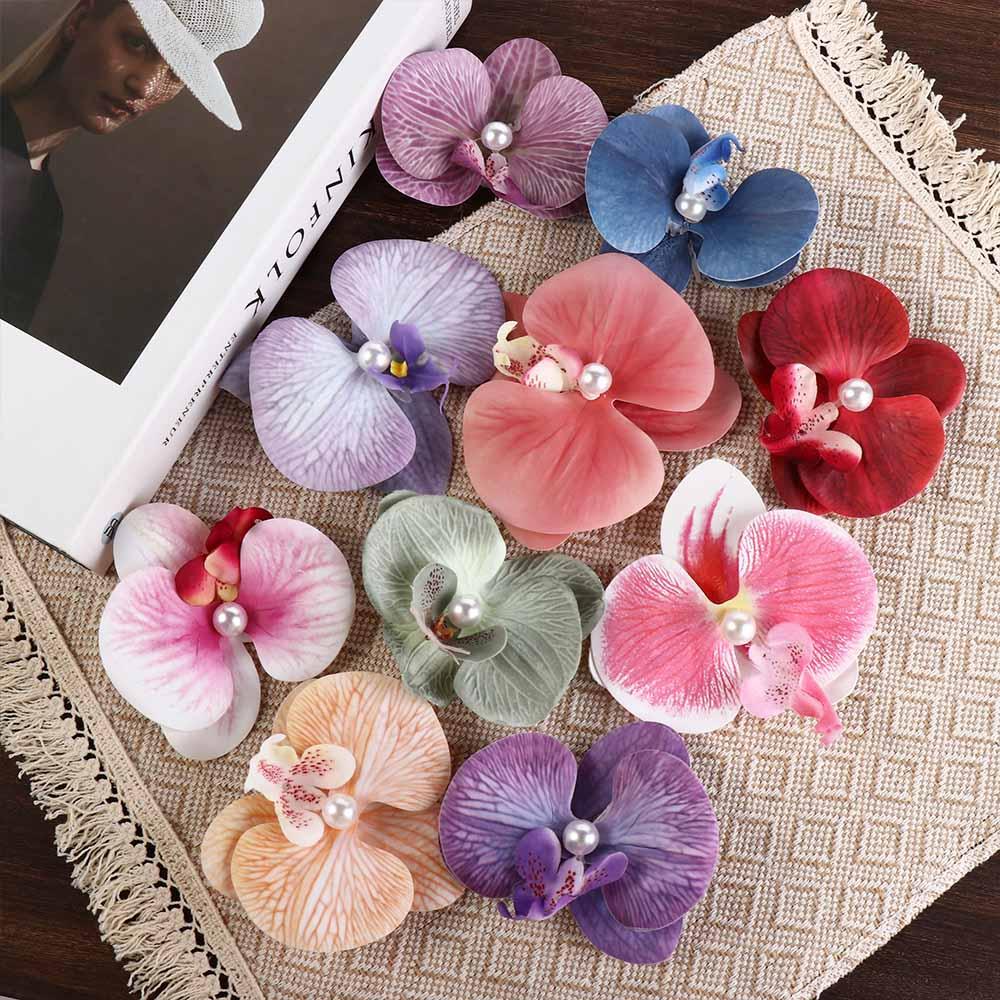 Ткань цветок орхидеи шпилька бабочка орхидея девушка заколка для волос простой цветок заколка для волос женщины