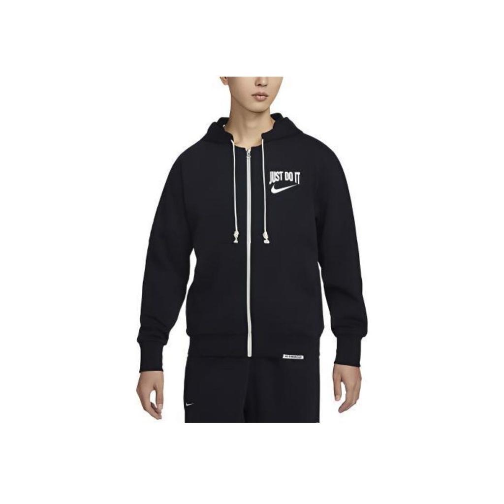Nike Dri-Fit Standard Issue Logo Print Zip Hoodie Men Hoodies Black DV9449-010