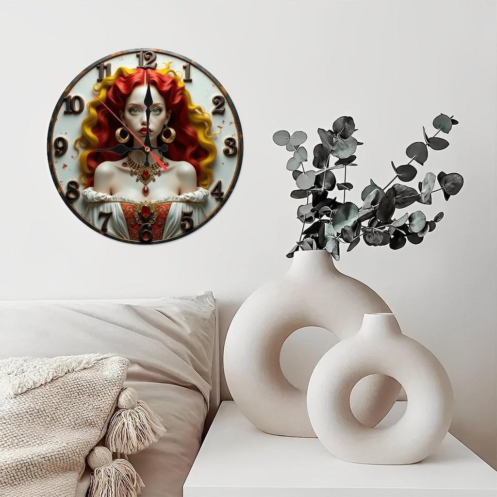 25x25cm Wood Wall Clock for an Office with a Custom Mission Statement