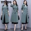 Windbreaker Women's Mid-length British Style Outerwear Spring and Autumn Korean Style Casual Waist-length Coat