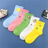 5Pairs Women Cotton Socks Cute Print Princess Two-dimensional Fashion Socks Striped Plaid Ladies Spring Summer Socks