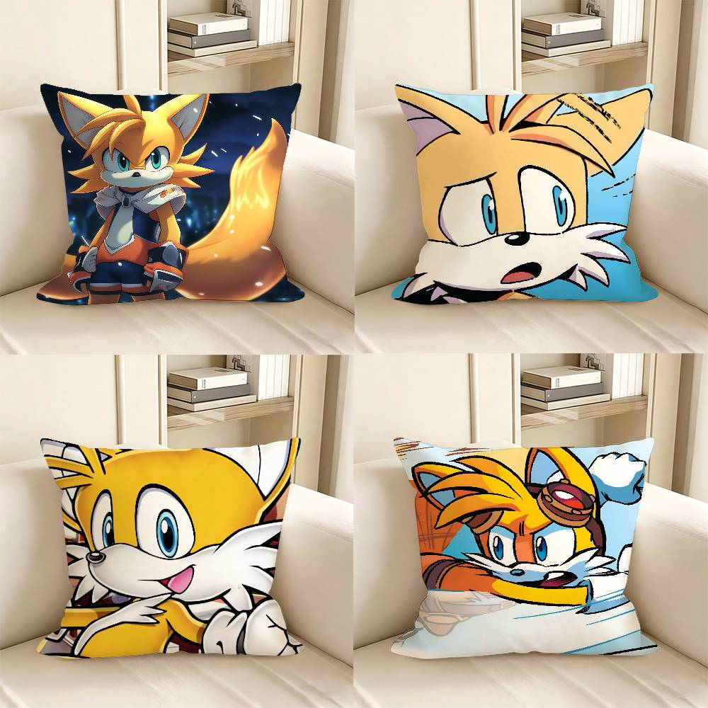 pc Anime TTails Pillow Case Fashion Square Pillowcase Bedroom Sofa Room Ins Decoration Leisure