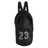 Basketball Football Soccer Training Exercising Mesh Backpack Shoulder Drawstring Bag (Black)