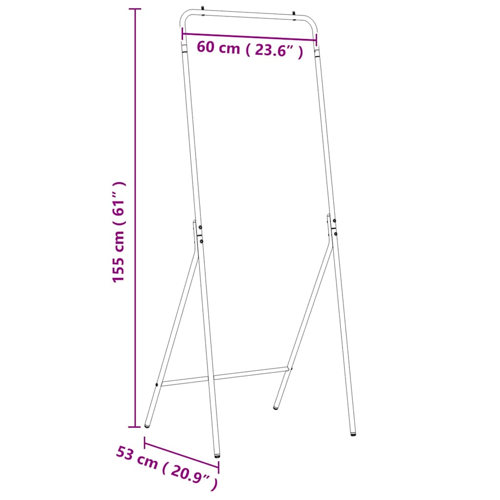Black Clothes Stand 60 x 53 x 155 cm Steel