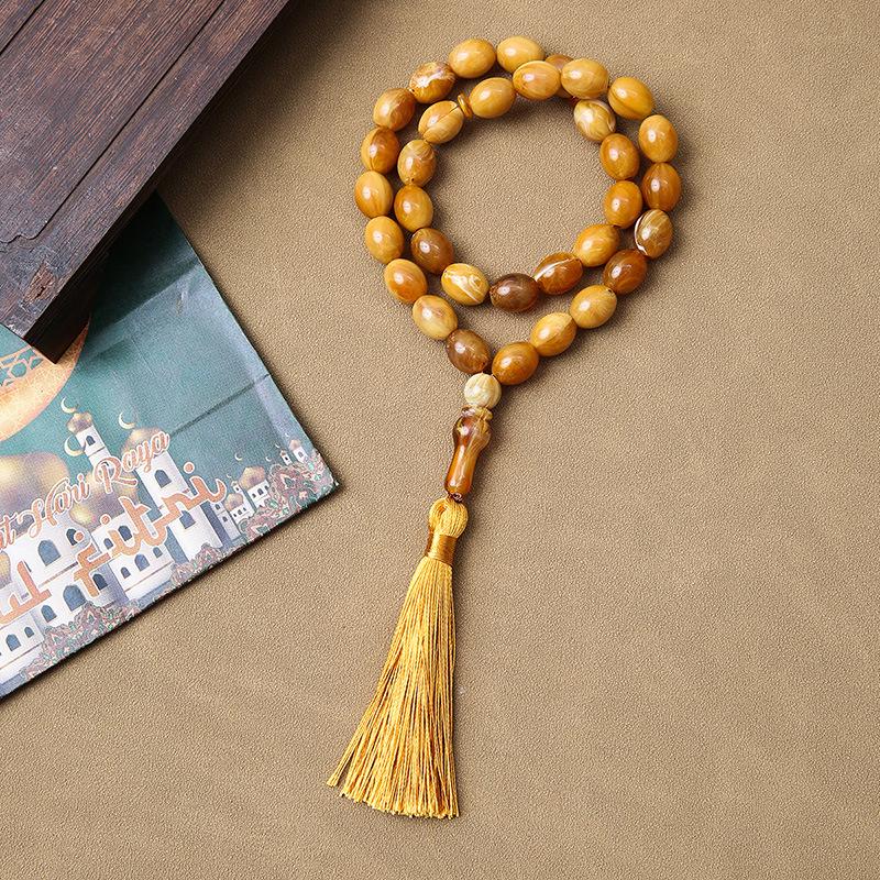 Ручной работы 33-бусинный тасбих: Исламские молитвенные бусы с Ближнего Востока