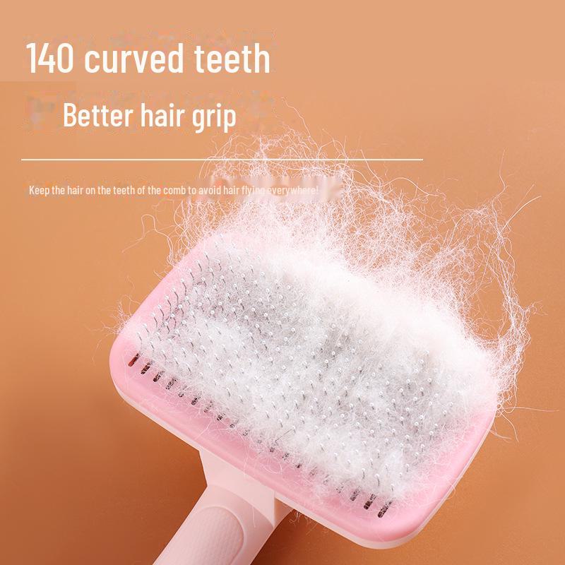 Universal One-Click Pet Comb for Cats & Dogs - Deep Hair Removal Needle Comb