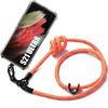 Crossbody Case for Samsung Galaxy S21 Ultra - Shockproof Anti-Scratch Protection with Sturdy Orange Lanyard