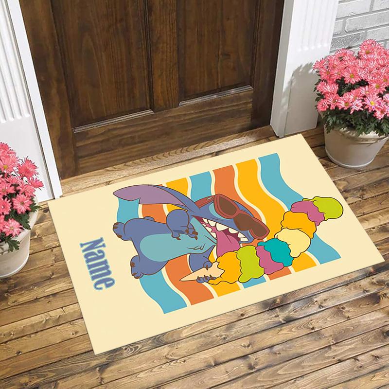 Personalized Name Ohana Christmas Living Room Non-Slip Area Rug Soft Carpet for Bedroom Kids Playroom Sofa Office Home Decor Doormat