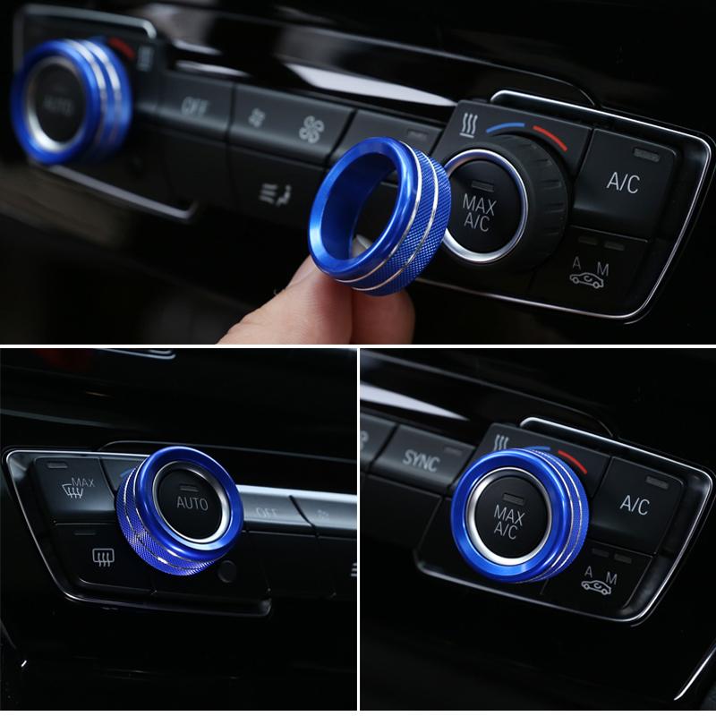 Car Air Conditioning Knobs Audio Circle Trim Fit For BMW F30 F34 F20 F21 F46 X1 F48 X2 F47 F32 F33 F36 1 2 3 Series