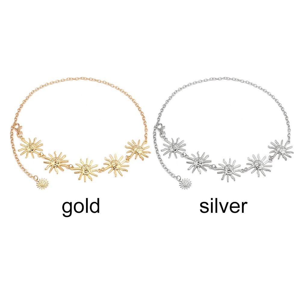 All-match Vintage Metal Punk Waist Chain Sun Waistband Womans Belt Dress Cummerbands