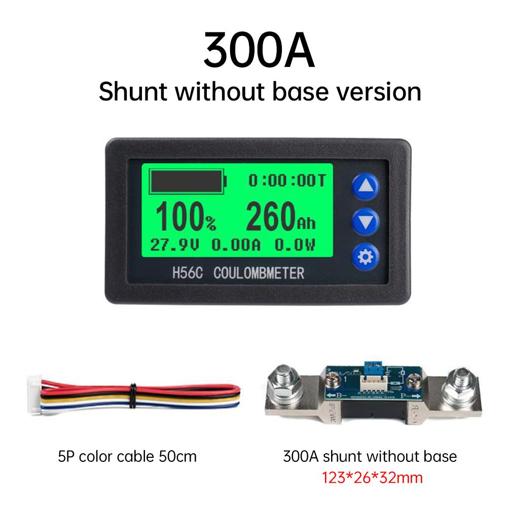DC 10-100V 100A 200A 300A Измеритель емкости аккумулятора Кулон-метр Монитор Отображение емкости Кулон-тестер Вольтметр Амперметр Ваттметр