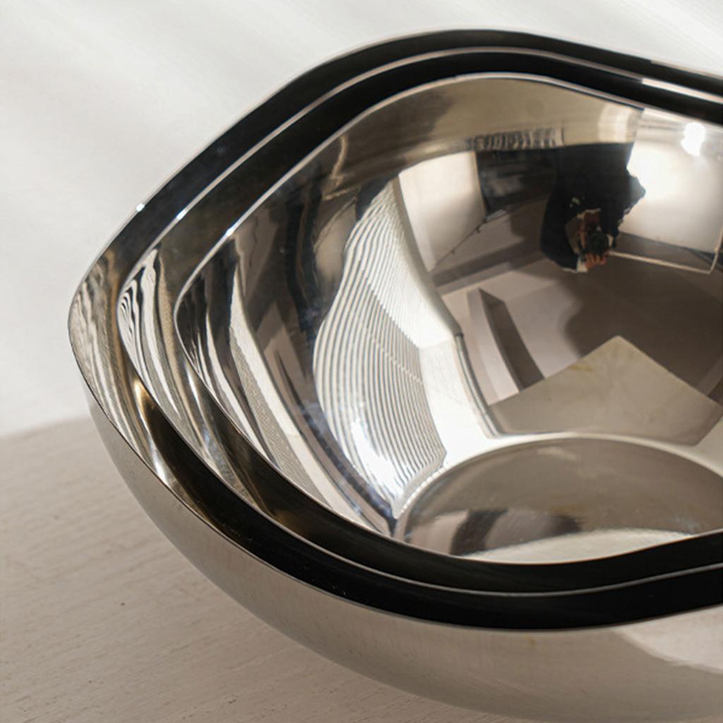 Stainless Steel Fruit Bowl Metal Salad Bowl Dining Table Centerpiece Decorative Bowl Modern Fruit Basket Enduring