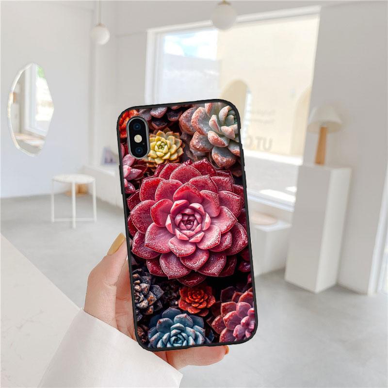 FM11 Мягкий чехол для телефона с кактусами и суккулентами для Redmi Note 10 11 12 Pro Max 10S 10C 10T 11A 11S 12S 12C