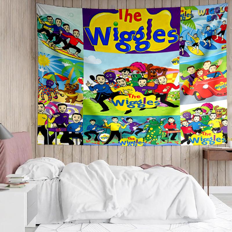 The-Wiggles Print Tapestry, Backdrop, Easy Setup, Ideal for Bedroom, Office & Living Room, with Aesthetic Wall Hanging Decor.