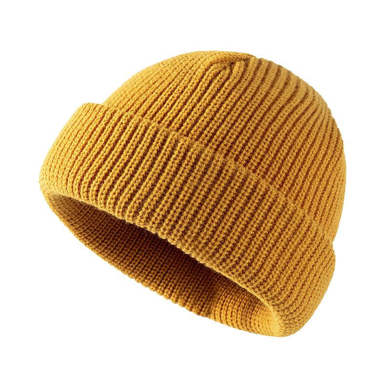 Winter Acrylic Warm Bean Hat Cute and Versatile Light Plate Wool Cold Proof Flip Knit Hat