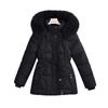 Fashion winter new hooded down thickened down cotton-padded jacket women's medium and long waist large fur collar cotton-padded jacket women's coat