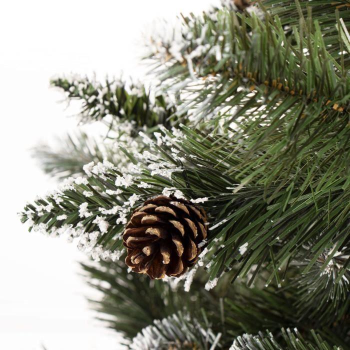 Sapin De Noël Artificiel - SPRINGOS - 180 Cm - Neige Artificielle - Vrais Cônes - PVC
