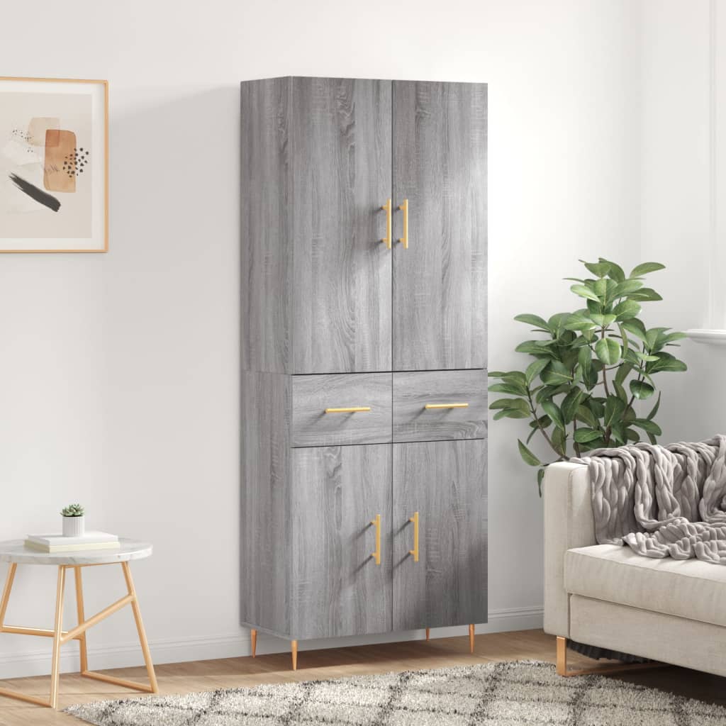 Highboard Gray Sonoma 69.5 x 34 x 180 cm Particleboard