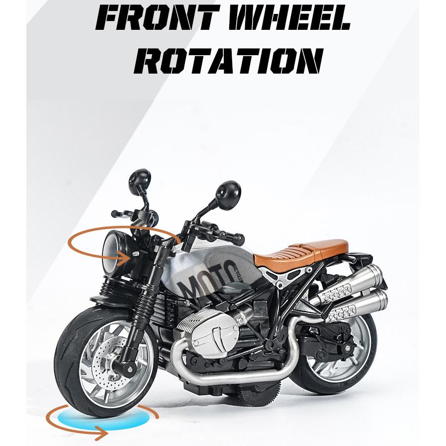 1/12 масштаб R Nine T Ретро Мотоциклы Моделирование сплава Винтаж Классическая модель мотоцикла для коллекции игрушечный автомобиль подарок ребенку