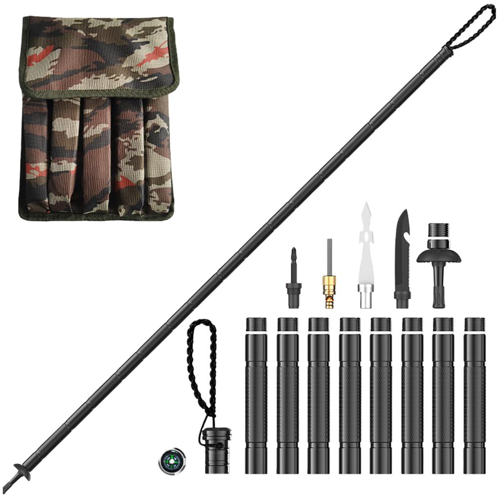 Туристическая палка для ходьбы, треккинговая палка, походный посох и треккинговая палка - Легкий алюминиевый снаряжение для приключений на природе, кемпинга, охоты 5 мл