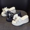 9CM Women's Fashion Wedge Slippers Rhinestone Decoration Women's Sandals Summer New Thick-soled Slippers Beach Casual Shoes