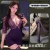 Sexy Underwear Sexy Deep V Uniform Lace Perspective Secretary Hot Buttocks Skirt Professional Passion Set