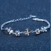 Браслеты из стерлингового серебра 925 пробы с цирконием и клевером, цепочка с кристаллами для женщин, подарок на день Святого Валентина, милые ювелирные изделия для свадебной вечеринки