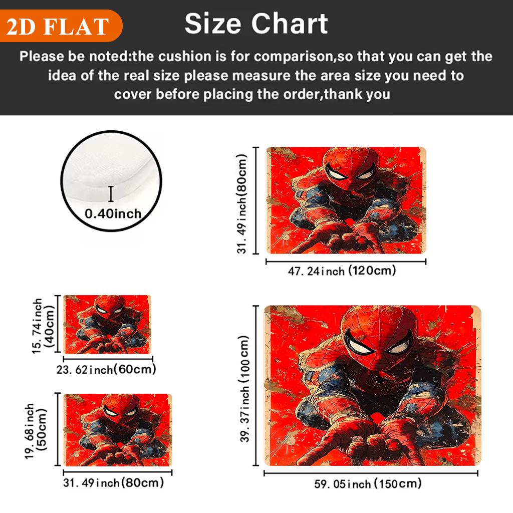 Bath Mat 1pc, Spiderman Shoots Web_1, MARVEL Flannel Rectangular Mat, Bathroom Non-slip Entrance Mat, Fun Door Decoration Mat,