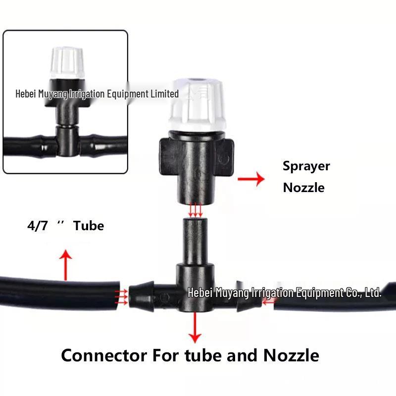 10m Grey Drip Irrigation Set with 10 Nozzle Micro Spray for Cooling and Moisturizing
