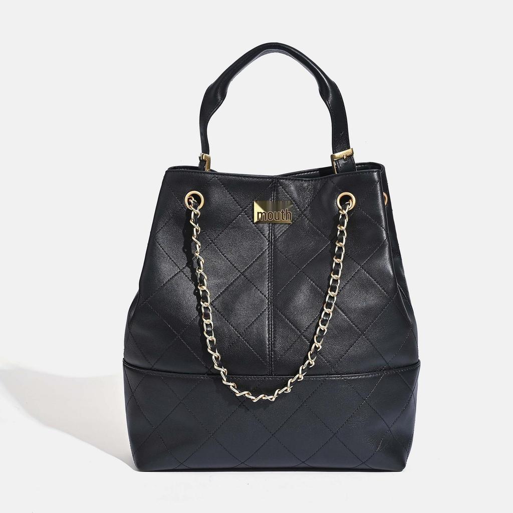 Chic Retro Suede Diamond Pattern Leather Tote Bag for Women