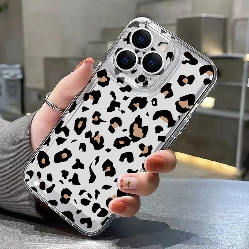 Чехол для телефона с леопардовым принтом для iPhone 17 Pro Max Coque iPhone 16 15 14 13 Pro Max 11 Прозрачный ТПУ Силиконовый Мягкий Чехол