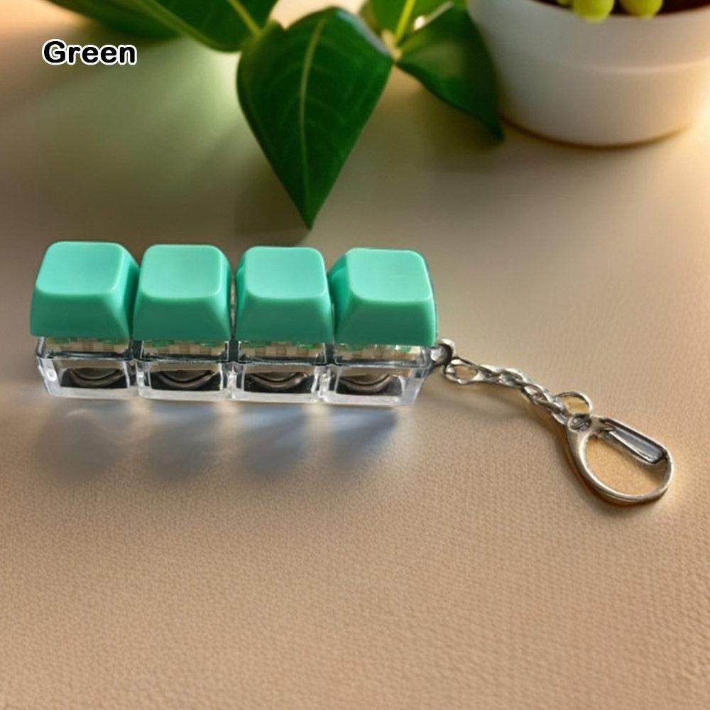 Funny Diy Keycaps Keyboard Fidget Stress Relief Finger Button 4-button Shaft Tester with Keychain Finger Keycaps Work Office