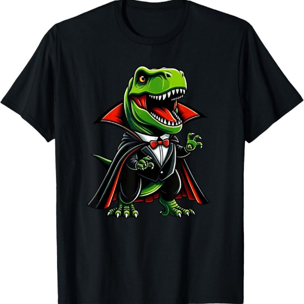 Funny Dracula Dinosaur T rex Vampire Dracurawr Halloween T-Shirt