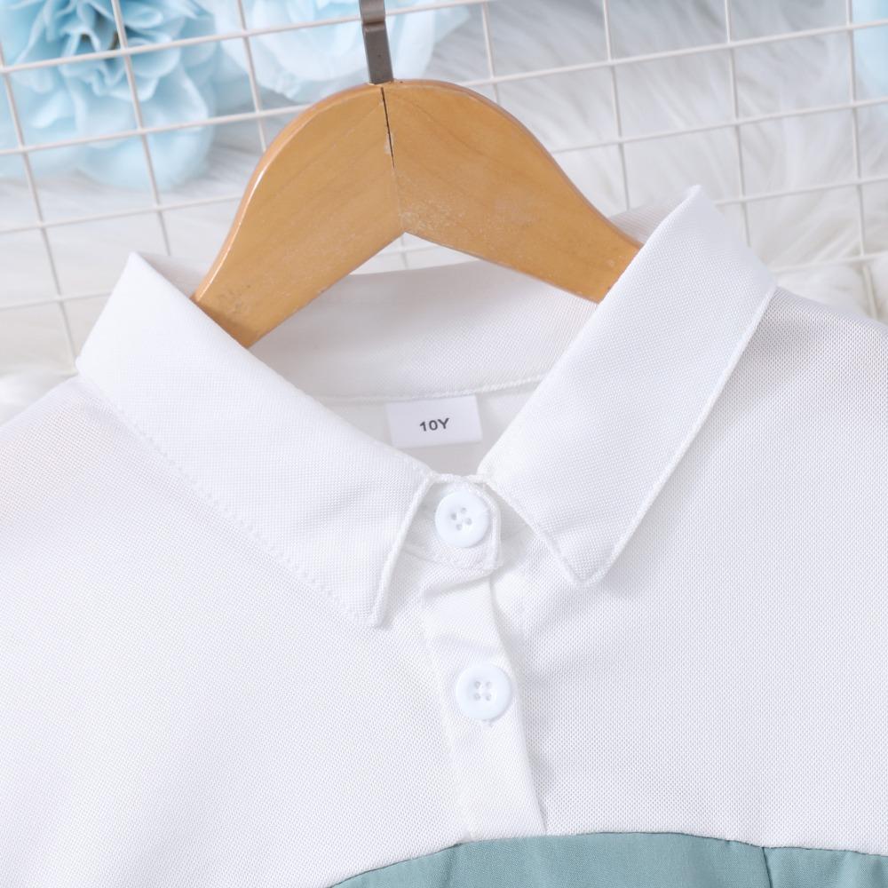 Платье с длинным рукавом для девочек 8-12 лет, осенне-зимнее, пэчворк, модное, контрастных цветов, минималистичное