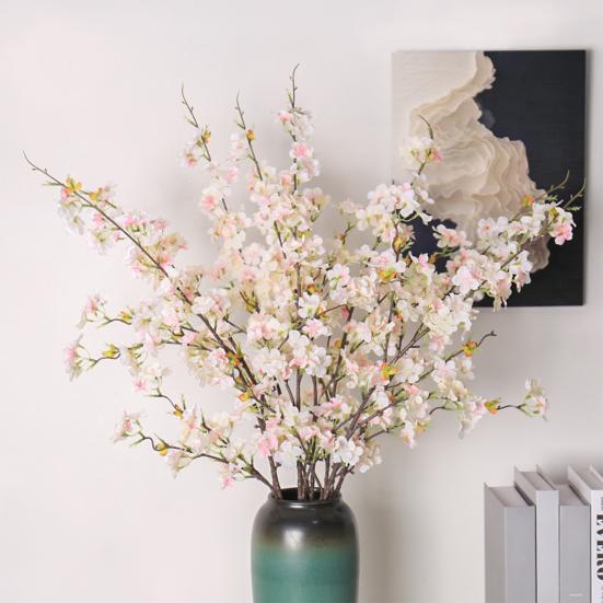 Yousheng 3 шт. искусственные ветки сакуры, многоразовые искусственные шелковые стебли сакуры, розовые или белые ветки сакуры для вазы, свадьбы, домашней вечеринки
