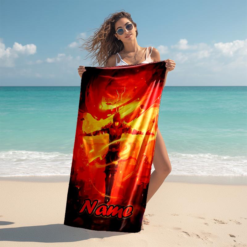Personalized customized proof beach towel with Black Myth Wukong Game pattern - soft, absorbent, quick-drying, perfect swimming, camping&bathing