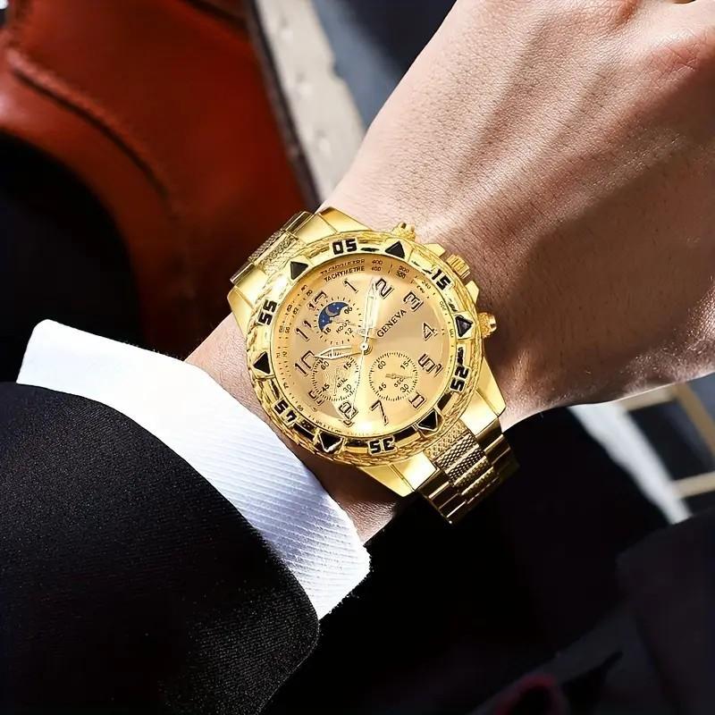 Роскошные Мужские Деловые Часы Модные Большой Циферблат Кварцевые Наручные Часы для Мужчин Часы Подарок для Семьи, Друга