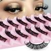10 Pairs Reusable Self Adhesive Eyelashes Natural Thick False Lashes Extension No Glue Or Eyeliner Needed