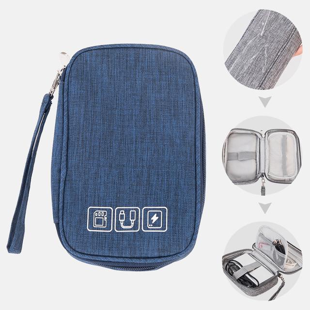 Portable Cable Digital Storage Bags Organizer USB Gadgets Wires Charger Power Battery Zipper Cosmetic Bag Case