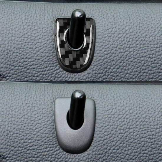 2Pcs Carbon Fiber Interior Door Lock Pin Panel Frame Cover For BMW Z4 E89 09-16