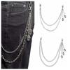 Tassel Punk Belt Chain Zinc Zinc Zinc Alloy Tassel Jeans Chain Cool Skull Waist Chain Male