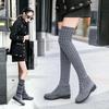 Autumn and Winter New Fashion Knitted Wool High Socks Boots for Women Wedges Over The Knee Long Elastic Skinny Boots