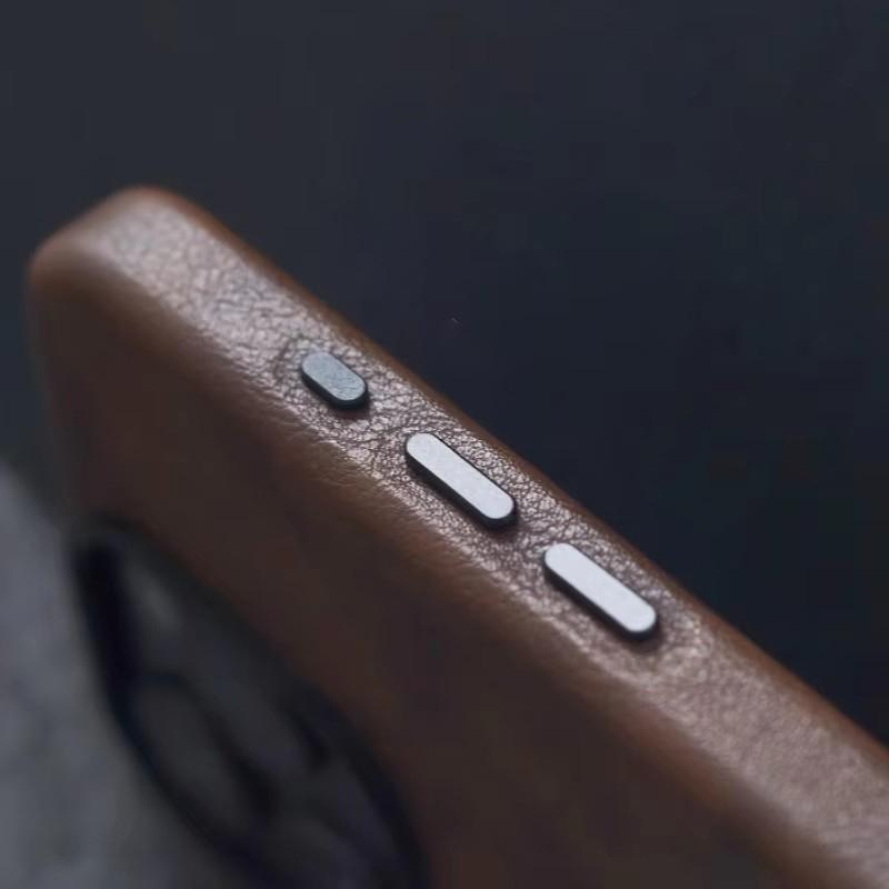 Ретро Чехол для телефона MagSafe из кожи Crazy Horse для iPhone 16 Pro 15 14 13 12 17 Pro Max Простой кожаный текстурный магнитный чехол для телефона