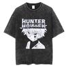 Аниме HUNTERxHUNTER Футболка Винтажная Уличная одежда Харадзюку С принтом Выстиранные Графические Футболки Мужские Хип-хоп Хлопок Топ Футболки