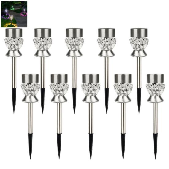 10 шт., солнечные дорожки, супер яркие IP65, водонепроницаемые газонные лампы на солнечных батареях, ландшафтное освещение, садовые украшения