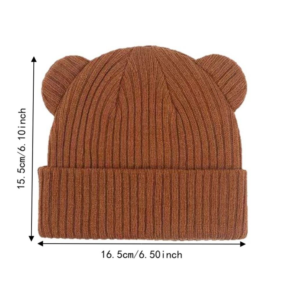 Cartoon Bear Ears Baby Beanie Windproof Ear Protection Hat Toddler Beanie Autumn Winter Season
