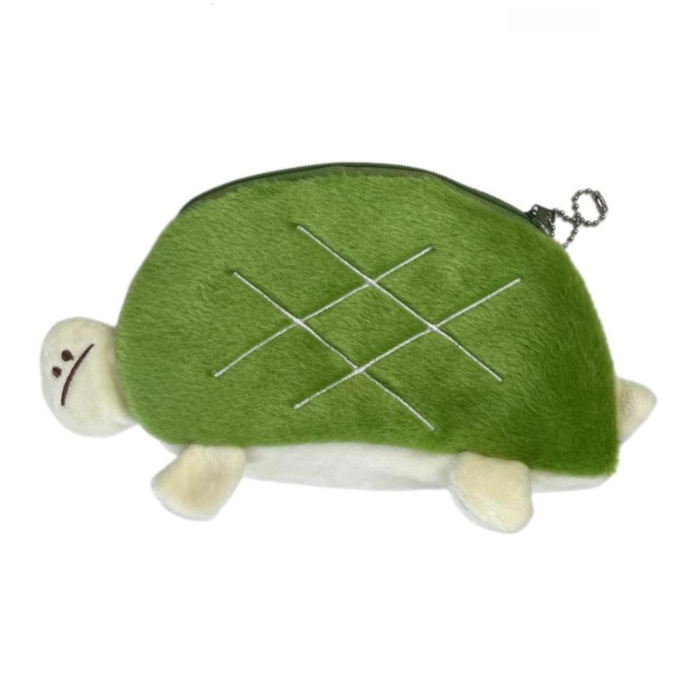 Cartoon Plush Pencil Bag Zipper Closure Lipstick Earphone Bag Stationery Storage Bag Office