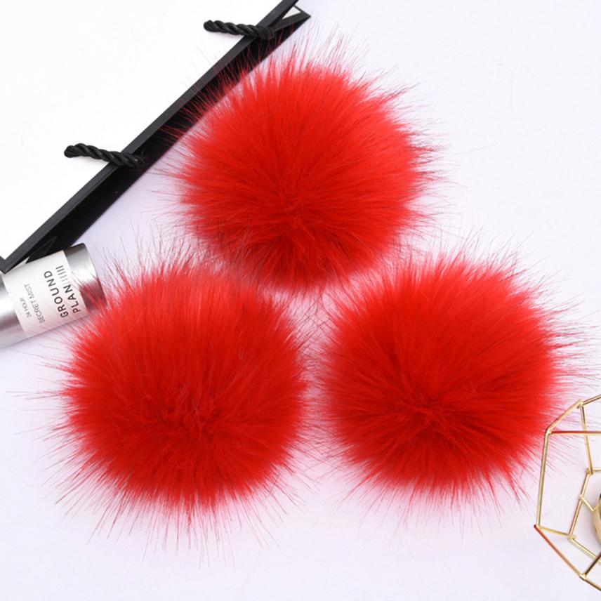 1 шт. Шапка с помпоном из искусственного меха, шарик, меховой шарик, сделай сам, ручная работа, помпоны для рукоделия, красочный искусственный помпон с резинкой, аксессуары для шляпы