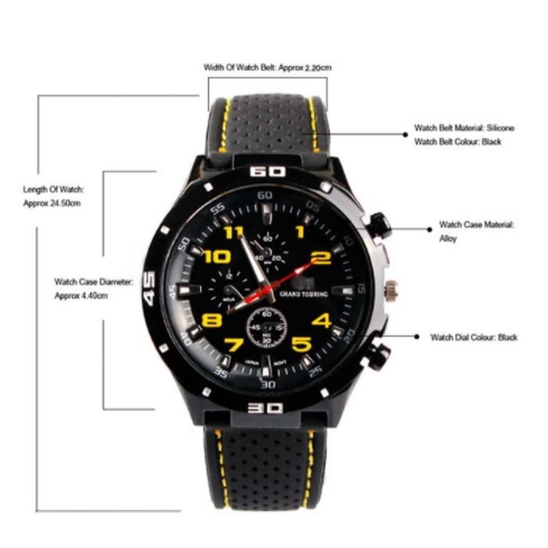 Мужские модные спортивные кварцевые часы с силиконовым ремешком