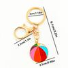 Korean Alloy Basketball Pendant Keychain with Lobster Clasp - Gold Sports Gift for Dad